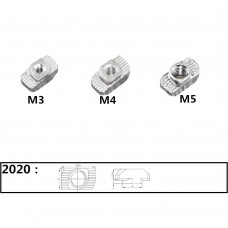 Т-гайка для станочного профиля 2020, М3 М4 М5